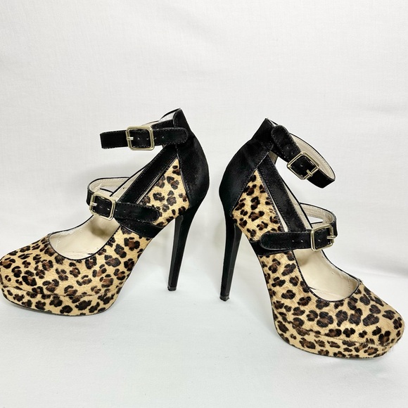 Colin Stuart Leopard Print Platform Heels Mary Jane Stiletto Pumps‎ Women’s 10 - Picture 6 of 11
